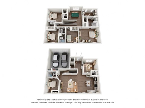 Floor plan for 5 beds, 3 baths, 2487 sqft